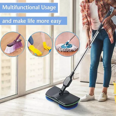 2 In1 Electric Rechargeable Cordless Floor Cleaner Scrubber Polisher Mop Set UK • £21.99