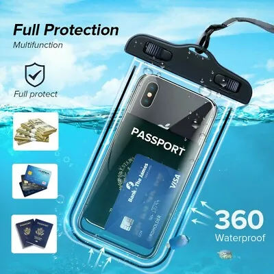 Waterproof Phone Case Dry Bags Pouch For IPhone Plus X Xr Xs 11 12 Pro Max • £3.29