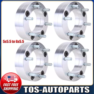 4 Wheel Adapters 5X5.5 To 6X5.5 Use 6 Lug Wheels On 5 Lug Car 2 Inch 1/2X20 • $129.99