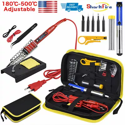 Soldering Iron Kit Adjustable Temperature 80W LCD Solder Welding Tool Soldering • $30.08