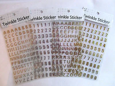 1x NUMBERS OR LETTERS GOLD/SILVER STICKERS CRAFT CARD MAKING 17cmx9cm UK SELLER • £2.49