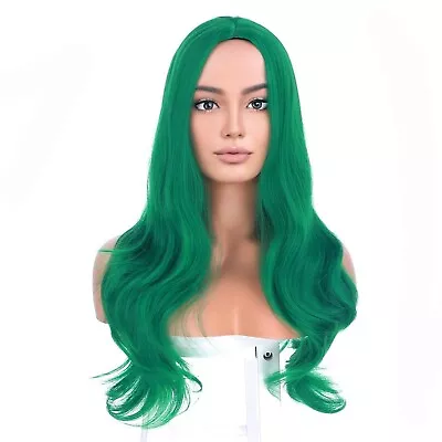 Long Wave Cosplay Costume Hair Anime Full Party Wig Dark Green Wig Synthetic Wig • $17.95