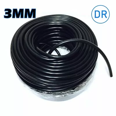 Black 10 Feet 1/8  3mm Fuel Air Silicone Vacuum Hose Line Tube Pipe Universally • $4.99