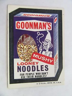 Topps Wacky Card: GOONMAN'S LOONEY NOODLES 1974 6th Series  • $9.99