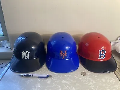 (3) Vintage Laich MLB Baseball Plastic Batting Helmets!  Yankees  Red Sox  Mets • $49.99