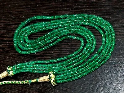 Faceted Zambian Emerald Beads Handmade Necklace Natural Emerald 4 Row Necklace • $675