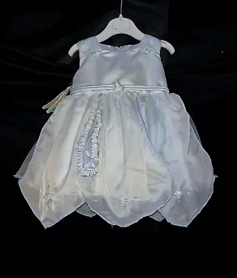 New Baby Girls Powder Blue Dress & Headband Age 6-9 Months By Couche Tot • £24.99