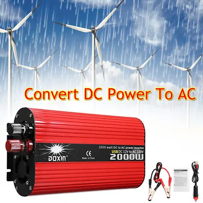 2KW Peak Power Inverter Car Wind Turbine Converter DC To AC Power UK Socket • £55.79
