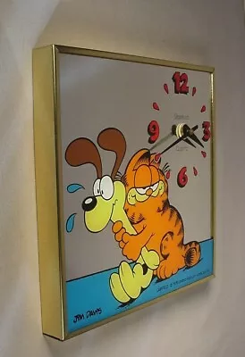 Vintage 1978 Garfield Cat & Odie Mirror Wall Clock Stamford Canada Not Working • $179.99