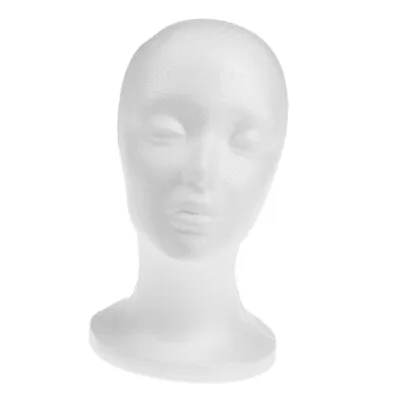 Female Head Foam Mannequin For Show Wigs Fashion Unisex Hats Stand • £6.88