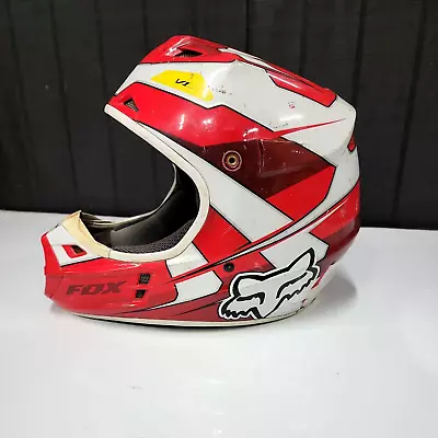 Fox Motocross Motorcycle Helmet Red V1 DOT Size M 57-58 Cm Vented • $39.98