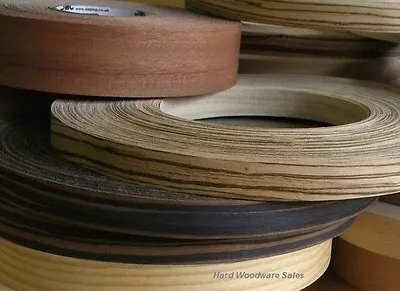 Iron-on Edging Pre-glued Real Wood Veneer Edge Banding Tape 22mm 30mm 50mm X 50m • £61.22