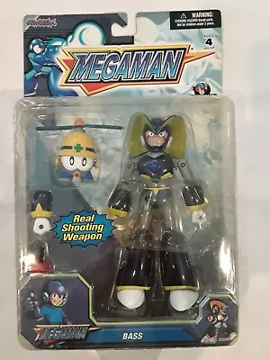 Mega Man Bass Figure 2004 Jazwares MEGAMAN Capcom RARE & HTF NIB ERROR No Pads • $45