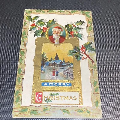 $19 • Buy Pipe Smoking  Santa Christmas Village Picture Antique Postcard 1911 Series 206