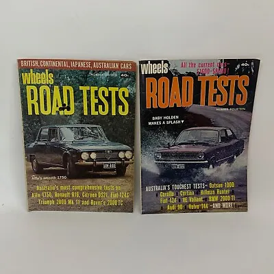 Vintage Wheels Road Test Magazine X 2 1960s Datsun Corolla Cortina Fiat Triumph • $50