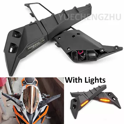 Motorcycle Rearview Mirrors Wind Wing Rotating Side Mirror With LED Turn Signal • $43.98