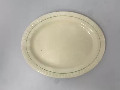 Barratts Staffordshire Pottery Oval Platter Beige Green Border 12.1 X9.9   #RA • £2.99