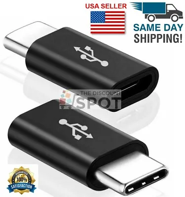 2 Pack Micro USB To Type C Adapter Converter Micro-B To USB-C Connector Black • $2.76