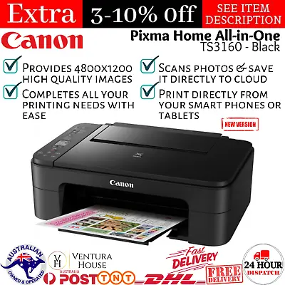 $72.97 • Buy Canon WIRELESS Printer Student Home Office All In One Printer Print Scan - Black
