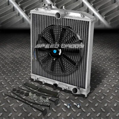 2-row Aluminum Radiator+1x 9  Fan Black For 92-00 Ej/ek/del Sol Eg/integra Db Dc • $61.88