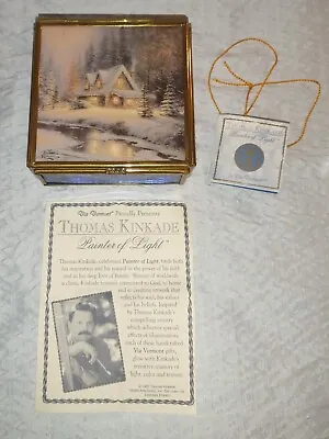 Thomas Kinkade Lidded Box Via Vermont 3.5 Inches Deer Creek Cottage • $9.95