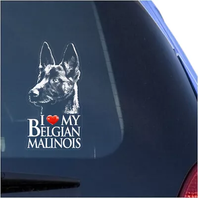 I Love My Belgian Malinois Clear Vinyl Decal Sticker For Car Or Truck Windowdog • $12.95