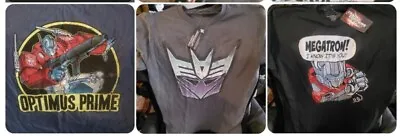 Transformers T-shirt Lot Of 3 Optimus Prime Decepticons Logo Sizes M & S • $3.99