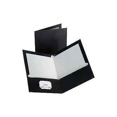 MyOfficeInnovations 2-Pocket Laminated Folders Black 10/Pack 905473 • $11.90