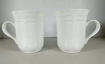 Mikasa - French Countryside F9000 White Coffee Cups - Lot Of 2 Mugs • $10