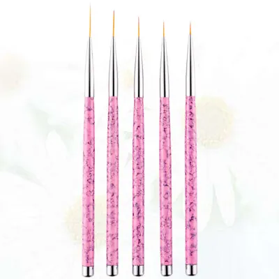 5pcs Nail Paint Pens Set Fine Nail Art Brushes Drawing Liner Brush Manicure • £4.39