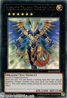 DUPO-EN092 Hieratic Dragon King Of Atum Ultra Rare 1st Edition Mint YuGiOh Card • £1.05