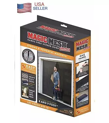 Car Garage Magnetic Screen Door Heavy Duty Magnets Mesh Curtain Fits 9 X 7 FT • $23.64