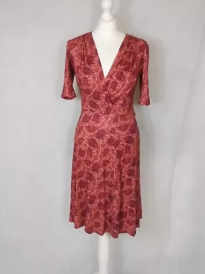 £28 • Buy Brora Dress Size 8 Faux Wrap Style Top Peacock Print