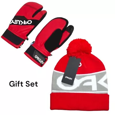 Oakley Mittens Beanie Gift Set Insulated 15K Snowboarding Ski Snow Men's Size L • $63.20