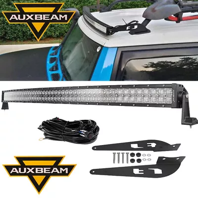 AUXBEAM 52  Curved LED Light Bar + Mount Bracket For Toyota FJ Cruiser 2007-2014 • $209.98