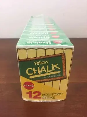 Vintage Prang Hygieia Yellow 31-144Y Dustless Chalk 12 Boxes 144 Total Pcs NOS • $19.99