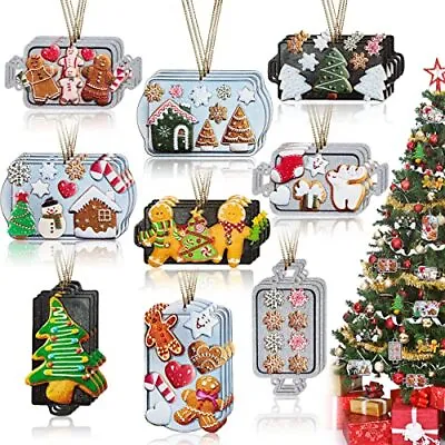 27 Pieces Christmas Tree Ornament Set Peppermint Gingerbread Kitchen Cookie Tray • $26.65