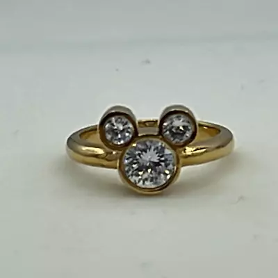 Disney Micky Mouse Gold Plated CZ  Ring Size 7 • $17