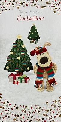 £2.98 • Buy Cute Boofle Bear Mens Male Christmas Card To Special Godfather Cool Fun Theme