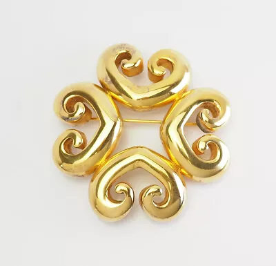 Rare Vintage 18k Gold Over Silver Ornate Pin Brooch By Steven Vaubel 1998 • $195