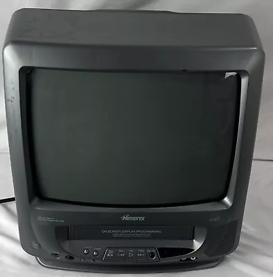 Memorex MVT2135B 13  CRT TV VCR Combo VHS Retro Gaming Front AV  WORKS • $125