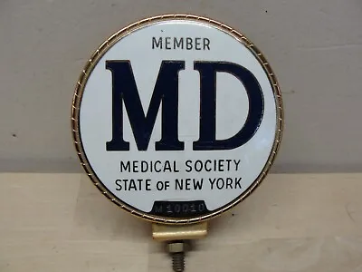 Vintage State Of New York Member Md Medical Society Doctor License Plate Topper • $100