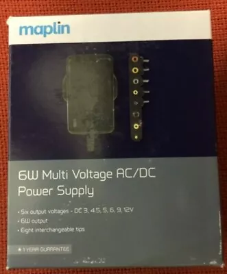 £10.99 • Buy MAPLIN AC/DC Multi Voltage POWER SUPPLY 3 4.5 5 6 9 12v Mains Adaptor Adjustable