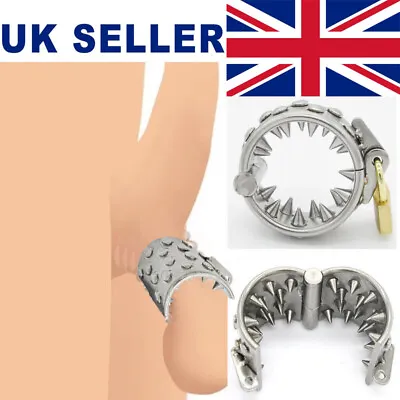 BDSM Spike Ball Stretcher Metal Chastity Device Ring Lock Enhancer Scrotum Rack • £19.19