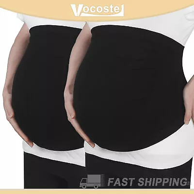 2Pcs Women Maternity Belly Band Pregnant Support Belly Bands Strap Black Size XL • $16.55