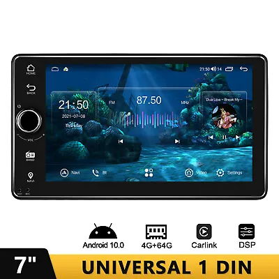7 Inch 1DIN Android 10 Car Radio 2.5D Curved Screen 4GB 64GB GPS Navi Bluetooth • £230.77