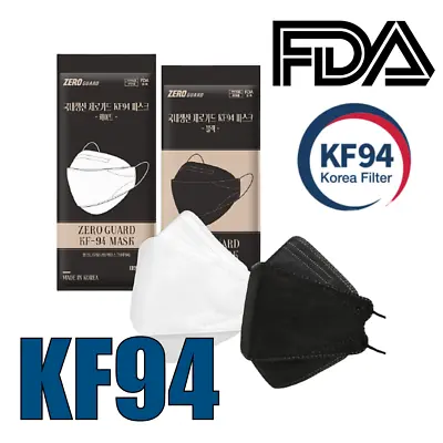 Kf94 Mask Black White Adult 4 Layer Proect Made In Korea Individual Package • $4.90