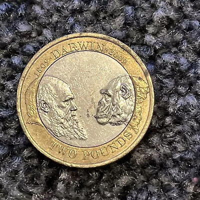 Collectible Charles Darwin 2 Pound Coin Error Beading On Queens Head Side... • £24.95