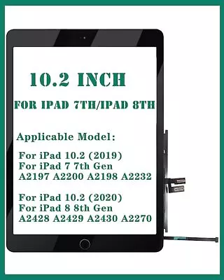 For IPad 7 7th IPad 8 8th IPad 10.2 2019 Touch Digitizer Replacement Home Button • $14.25