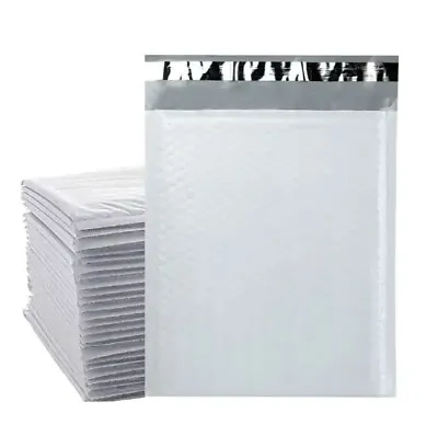 50 #2 8.5  X 11  Poly Bubble Padded Envelopes Mailers Shipping Bags White 9x12 • $19.76